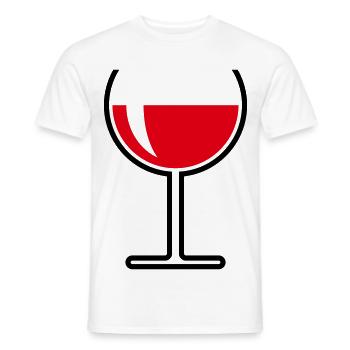 Rotweinglas Rund Offen (Rotwein / Wein / 2C) - Männer T-Shirt - Weiß - Vorne - AI Model Male 178 dark (178cm)