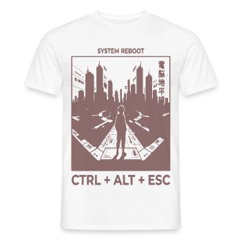 System Reboot Skyline - Männer T-Shirt - Weiß - Vorne - AI Model Male 178 dark (178cm)