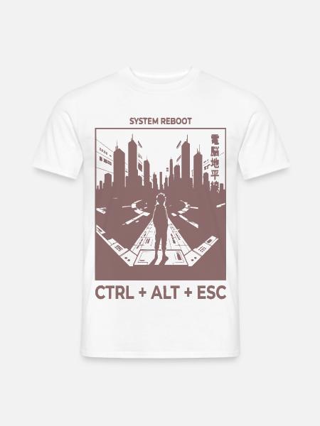 System Reboot Skyline - Männer T-Shirt - Weiß