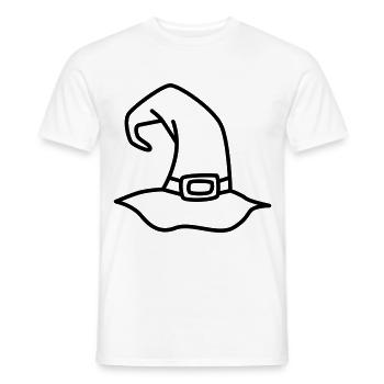 Chapeau de sorcière pour la sorcière pour Halloween - T-shirt homme - blanc - Devant - AI Model Male 178 dark (178cm)