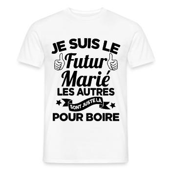 Cadeau de célibataire pour un futur marié - T-shirt homme - blanc - Devant - AI Model Male 178 dark (178cm)