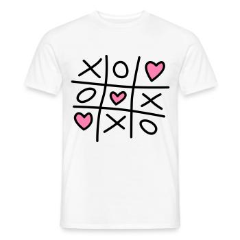 Tic-Tac-Toe mit Herzen - Männer T-Shirt - Weiß - Vorne - AI Model Male 178 dark (178cm)