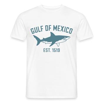 Gulf of Mexico Est. 1519 Shark Vintage Design - Men's T-Shirt - white - Front - AI Model Male 178 dark (178cm)
