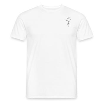 Blume flower Zeichnung scribble simple - Männer T-Shirt - Weiß - Vorne - AI Model Male 178 dark (178cm)