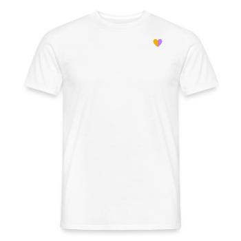Coeur bicolore jaune-lilas - T-shirt homme - blanc - Devant - AI Model Male 178 dark (178cm)