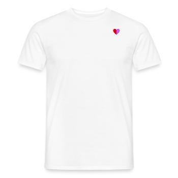 Two-tone heart dark red-pink - Men's T-Shirt - white - Front - AI Model Male 178 dark (178cm)