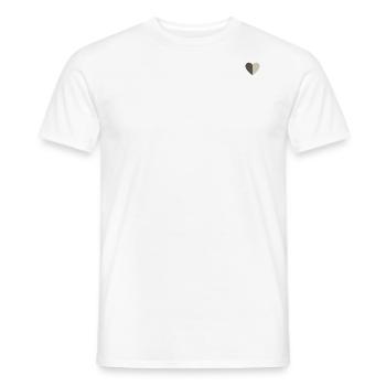 Two-tone heart brown-beige - Men's T-Shirt - white - Front - AI Model Male 178 dark (178cm)