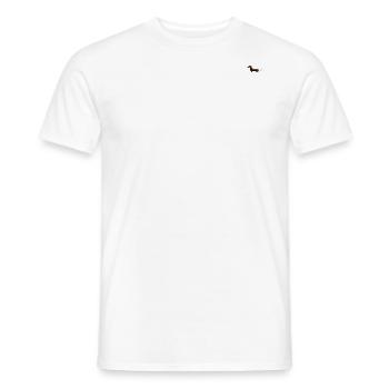 Little cute dachshund dark brown - Men's T-Shirt - white - Front - AI Model Male 178 dark (178cm)