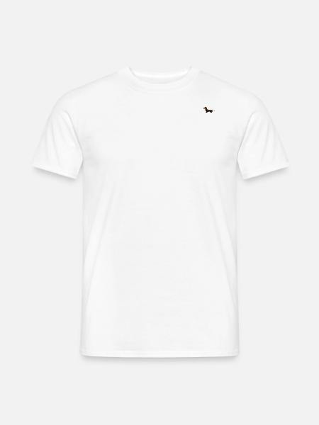 Kleiner süßer Dackel dunkelbraun - Männer T-Shirt - Weiß
