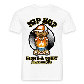 HIP HOP - T-shirt homme - blanc - Devant - AI Model Male 178 dark (178cm)