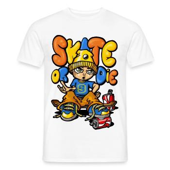 Skateboard and graffiti - Men's T-Shirt - white - Front - AI Model Male 178 dark (178cm)