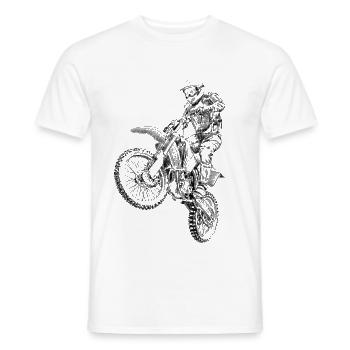 motocross - Men's T-Shirt - white - Front - AI Model Male 178 dark (178cm)