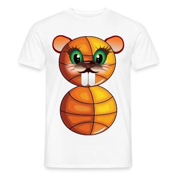 8. Geburtstag - Basketball Biber - ACHT - Männer T-Shirt - Weiß - Vorne - AI Model Male 178 dark (178cm)