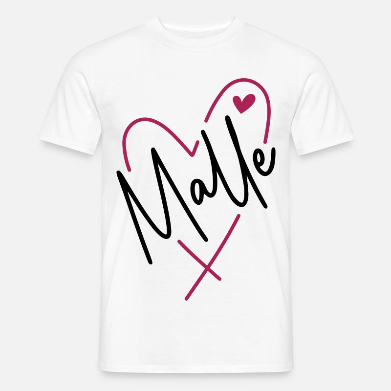 Malle Herz - Männer T-Shirt - Weiß