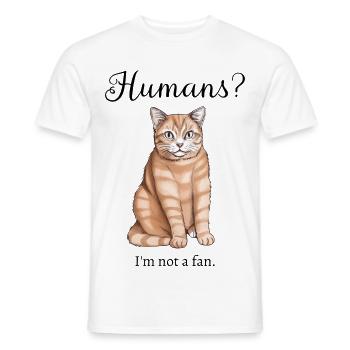 Les chats et les humains - T-shirt homme - blanc - Devant - AI Model Male 178 dark (178cm)