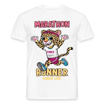 Leopard Marathon Runner - Men's T-Shirt - white - Front - AI Model Male 178 dark (178cm)