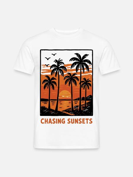 Chasing Sunset – Lifestyle Design Sonnenuntergang - Männer T-Shirt - Weiß