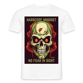 Gothischer Totenkopf mit Hardcore Spruch - Männer T-Shirt - Weiß - Vorne - AI Model Male 178 dark (178cm)