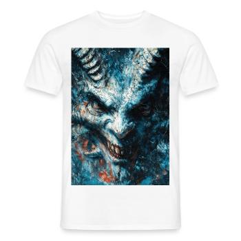 Fierce Icewyrm Portrait - Men's T-Shirt - white - Front - AI Model Male 178 dark (178cm)