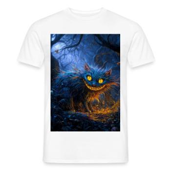 Moonlit Blue Cheshire Cat - Men's T-Shirt - white - Front - AI Model Male 178 dark (178cm)