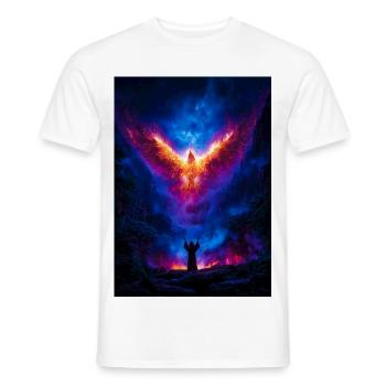 Ascension du Phénix sur l’Abîme ardent - T-shirt homme - blanc - Devant - AI Model Male 178 dark (178cm)