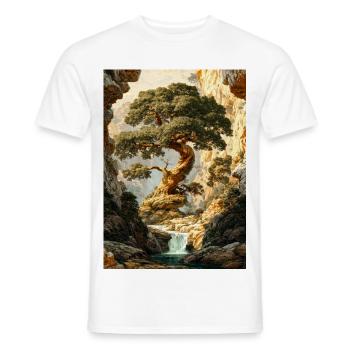 Ancient Tree in Canyon Falls - Men's T-Shirt - white - Front - AI Model Male 178 dark (178cm)