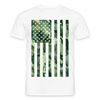 USA Flag Camo Camouflage Military Army - Men's T-Shirt - white - Front - AI Model Male 178 dark (178cm)