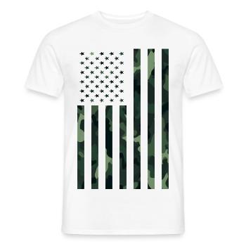 USA Flag Camo Camouflage Military Army - Men's T-Shirt - white - Front - AI Model Male 178 dark (178cm)