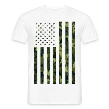 USA Flag Camo Camouflage Military Army - Men's T-Shirt - white - Front - AI Model Male 178 dark (178cm)
