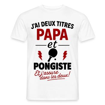 Dad Table Tennis Player, Father's Day Gift, Christmas Ping Pong - Men's T-Shirt - white - Front - AI Model Male 178 dark (178cm)
