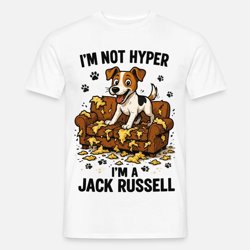 Jack Russell Terrier witzig hyperaktiv Geschenk - Männer T-Shirt - Weiß