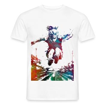 Long Jump Sport Art #sport - Men's T-Shirt - white - Front - AI Model Male 178 dark (178cm)