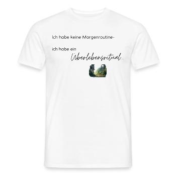 LIEBEVOLL Morgenroutine Wald - Männer T-Shirt - Weiß - Vorne - AI Model Male 178 dark (178cm)