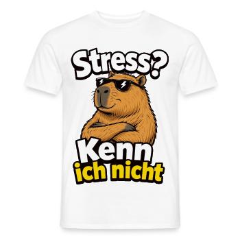 Stress Kenn Ich Nicht Capybara Lustiger Spruch - Männer T-Shirt - Weiß - Vorne - AI Model Male 178 dark (178cm)