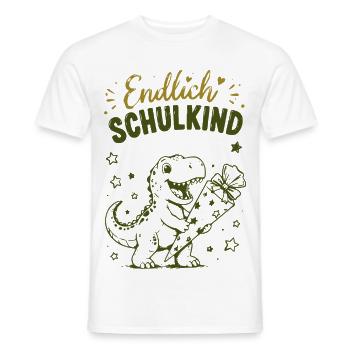 Endlich Schulkind Dino Stift - Männer T-Shirt - Weiß - Vorne - AI Model Male 178 dark (178cm)