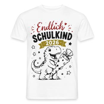 Endlich Schulkind 2026 Dino - Männer T-Shirt - Weiß - Vorne - AI Model Male 178 dark (178cm)