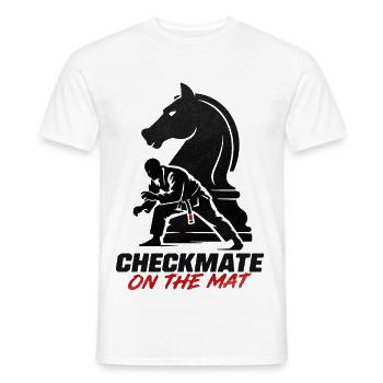 Schachmatt auf der Matte – BJJ - Männer T-Shirt - Weiß - Vorne - AI Model Male 178 dark (178cm)