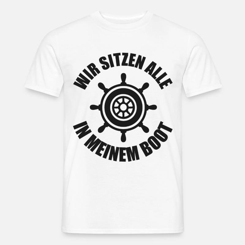Motorboot Kapitän Boot Boote Seefahrt Geschenk - Männer T-Shirt - Weiß