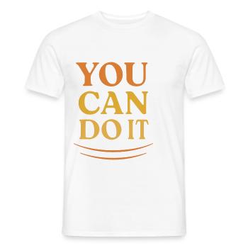Citation de motivation rétro « Tu peux le faire » - T-shirt homme - blanc - Devant - AI Model Male 178 dark (178cm)