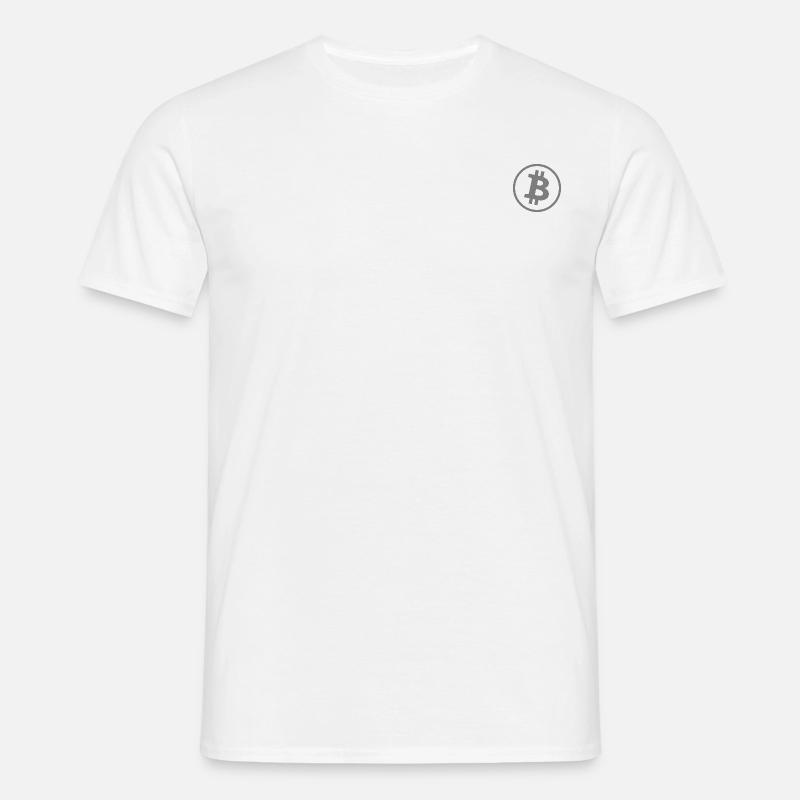 Bitcoin Logo BTC Krypto - Männer T-Shirt - Weiß