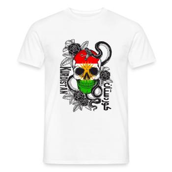 Drapeau du Kurdistan Bakur Bashur Rojava Rojhlt Newroz - T-shirt homme - blanc - Devant - AI Model Male 178 dark (178cm)
