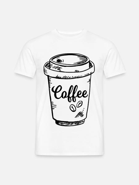 Coffee To Go Im Pappbecher - Männer T-Shirt - Weiß