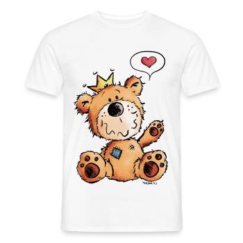 Love Bear - Teddy - Funny - Comic - Cute - Men's T-Shirt - white - Front - AI Model Male 178 dark (178cm)