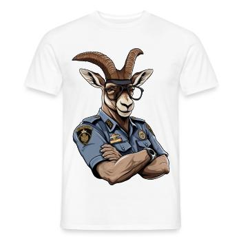 Police Capricorne - T-shirt homme - blanc - Devant - AI Model Male 178 dark (178cm)