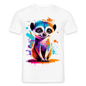 Suricate coloré - Suricate du désert - T-shirt homme - blanc - Devant - AI Model Male 178 dark (178cm)
