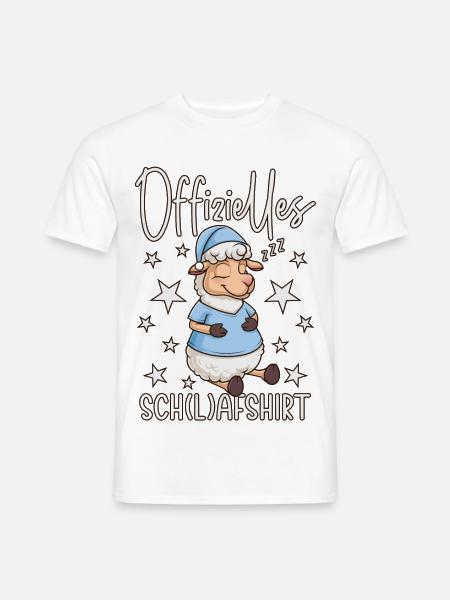 Schafshirt Schlafen Offizielles Schlafshirt Schaf - Männer T-Shirt - Weiß