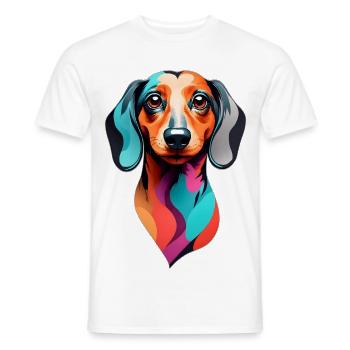 Dackel colorful - Männer T-Shirt - Weiß - Vorne - AI Model Male 178 dark (178cm)