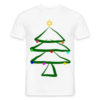 Weihnachtsbaum mit Stern - Männer T-Shirt - Weiß - Vorne - AI Model Male 178 dark (178cm)