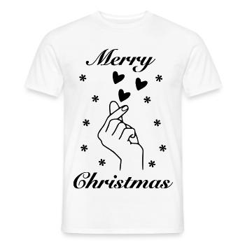 J’aime Joyeux Noël – Déclaration de Noël - T-shirt homme - blanc - Devant - AI Model Male 178 dark (178cm)