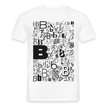 Typo B – Letter Design for Font Lovers - Men's T-Shirt - white - Front - AI Model Male 178 dark (178cm)